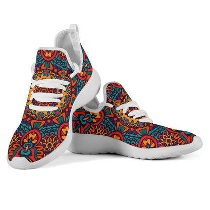 Bohemian Native Mandala Pattern Print Mesh Knit Shoes GearFrost