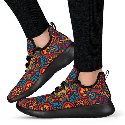 Bohemian Native Mandala Pattern Print Mesh Knit Shoes GearFrost
