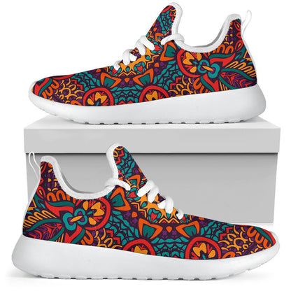 Bohemian Native Mandala Pattern Print Mesh Knit Shoes GearFrost