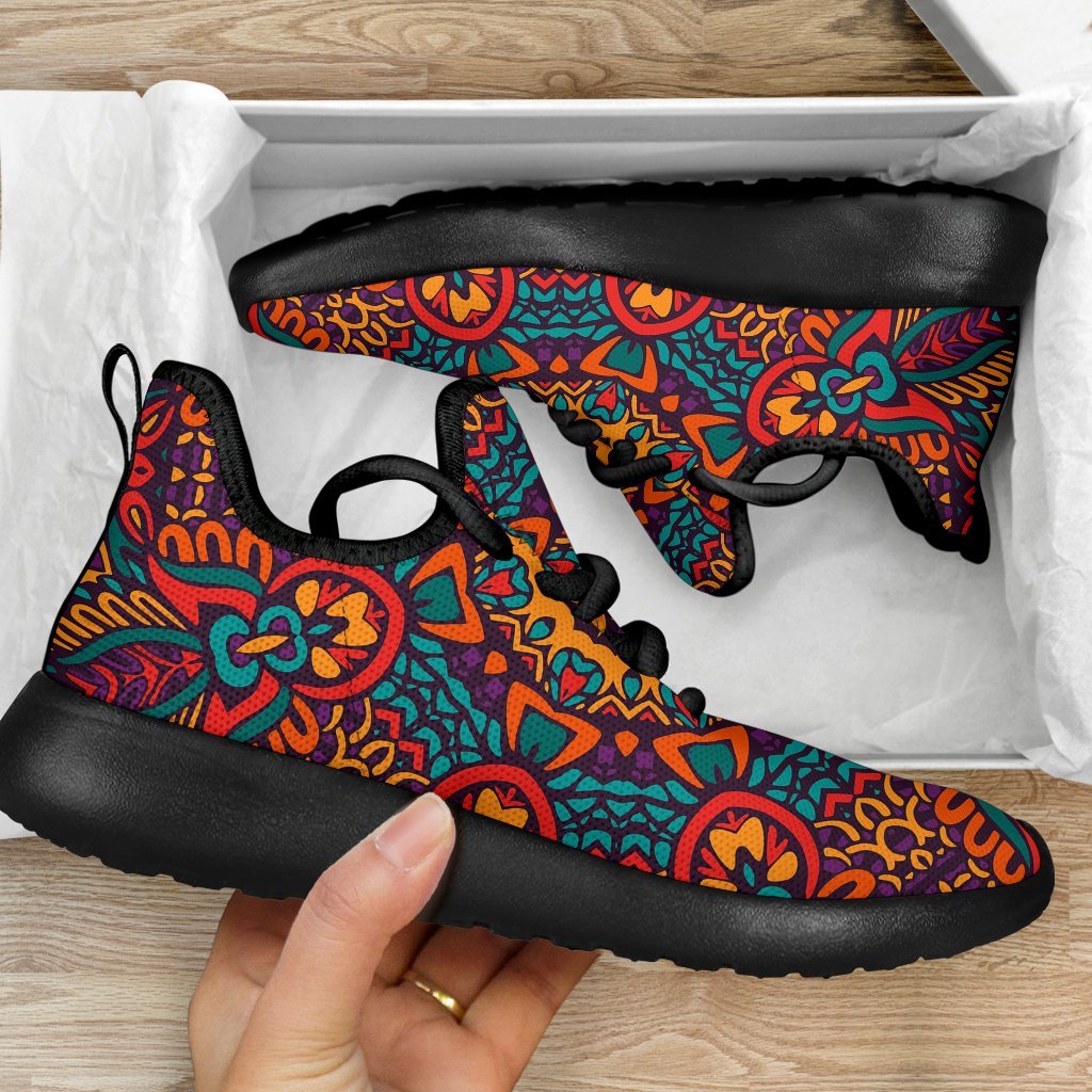 Bohemian Native Mandala Pattern Print Mesh Knit Shoes GearFrost