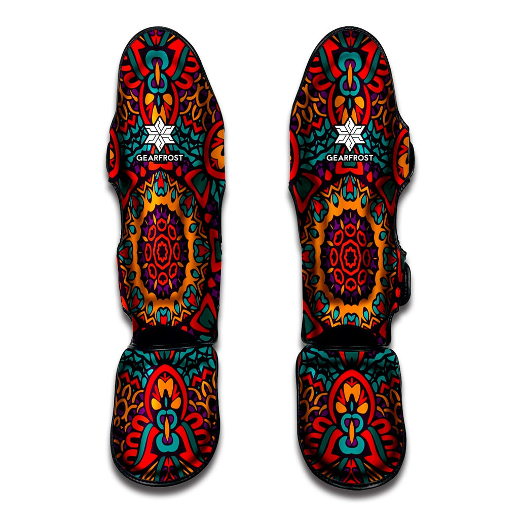 Bohemian Native Mandala Pattern Print Muay Thai Shin Guard