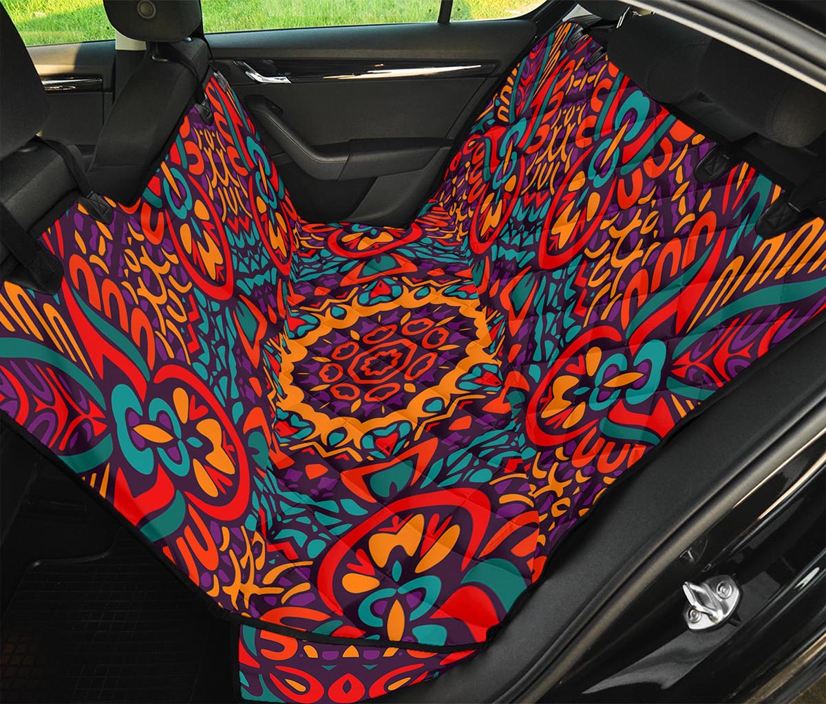 Bohemian Native Mandala Pattern Print Pet Car Back Seat Cover