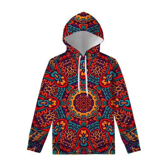 Bohemian Native Mandala Pattern Print Pullover Hoodie