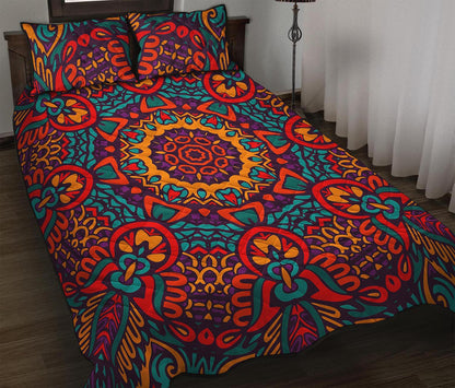 Bohemian Native Mandala Pattern Print Quilt Bed Set