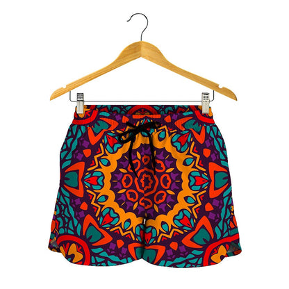 Bohemian Native Mandala Pattern Print Women's Shorts