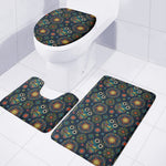 Bohemian Owl Pattern Print 3 Piece Bath Mat Set