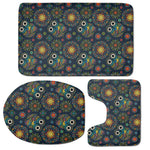 Bohemian Owl Pattern Print 3 Piece Bath Mat Set