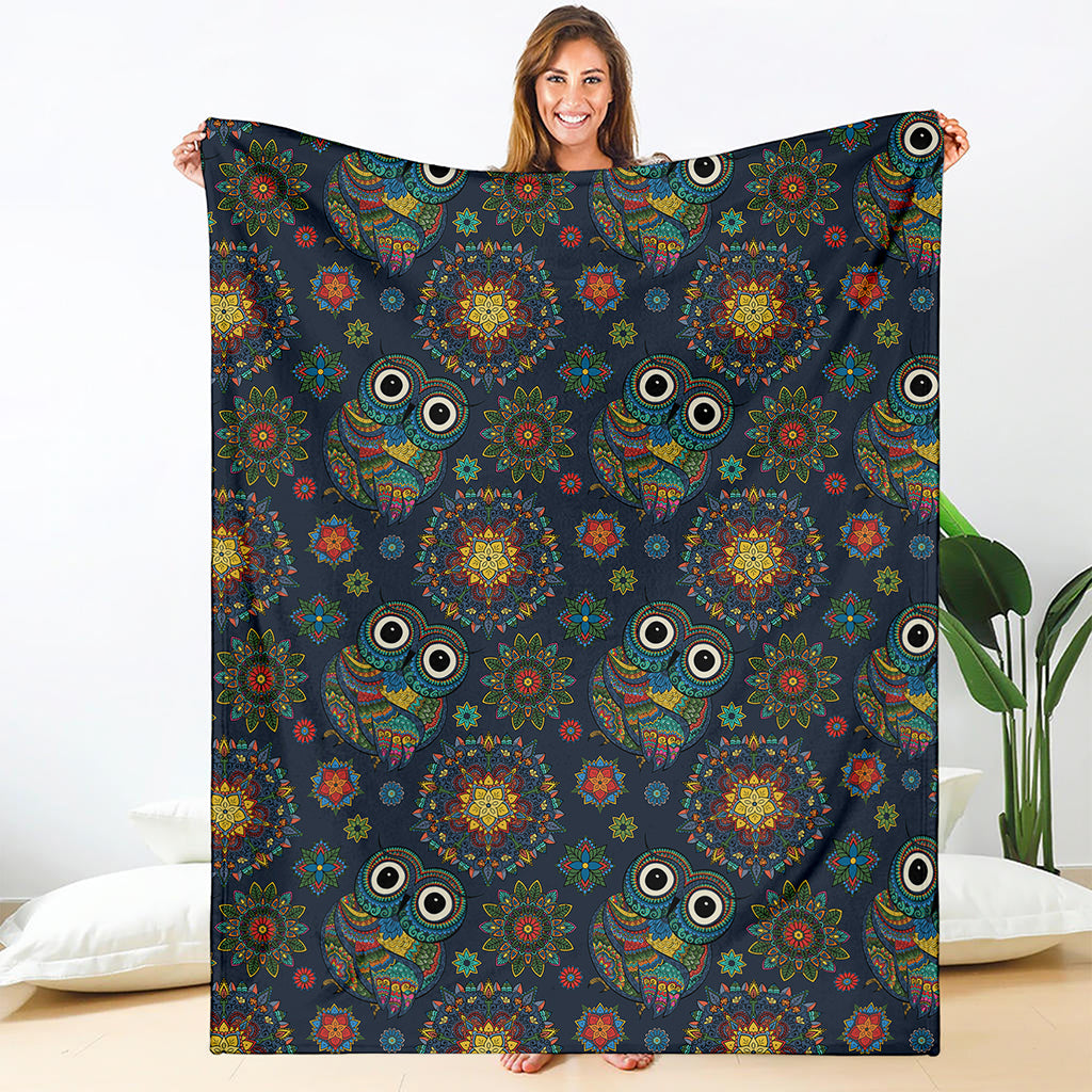 Bohemian Owl Pattern Print Blanket