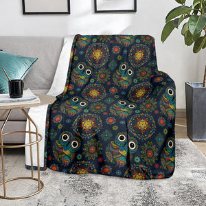 Bohemian Owl Pattern Print Blanket