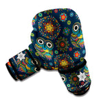 Bohemian Owl Pattern Print Boxing Gloves