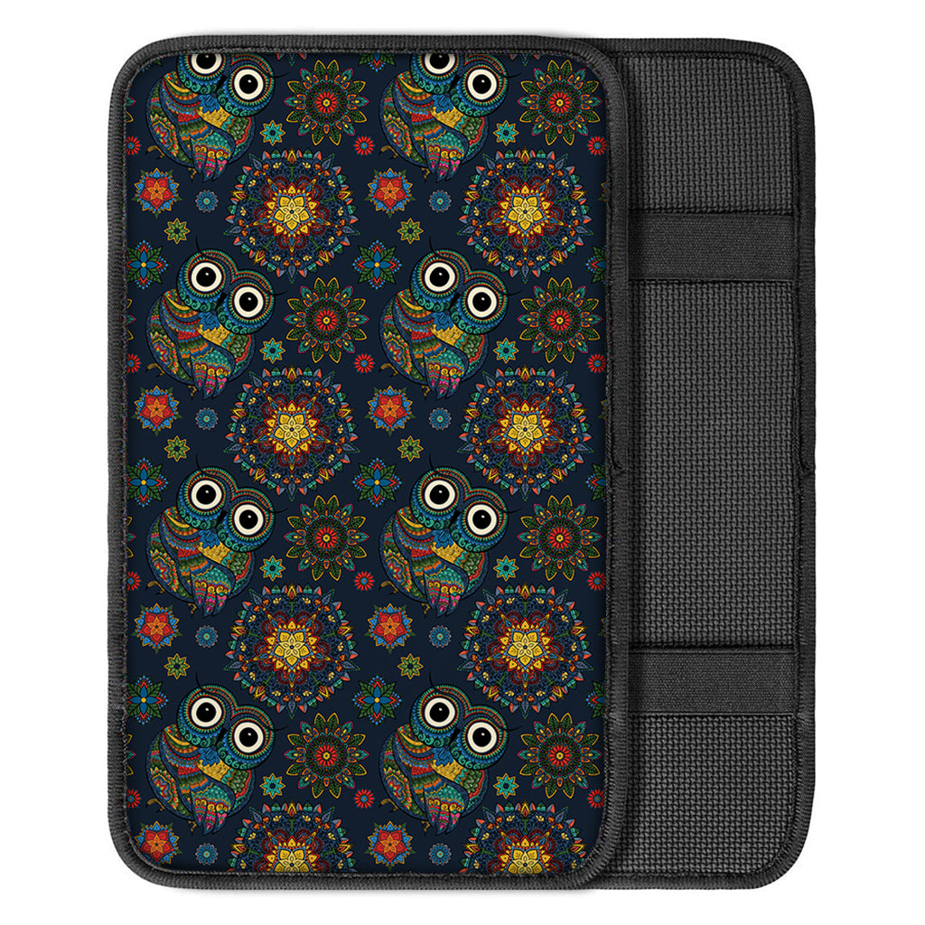 Bohemian Owl Pattern Print Car Center Console Cover