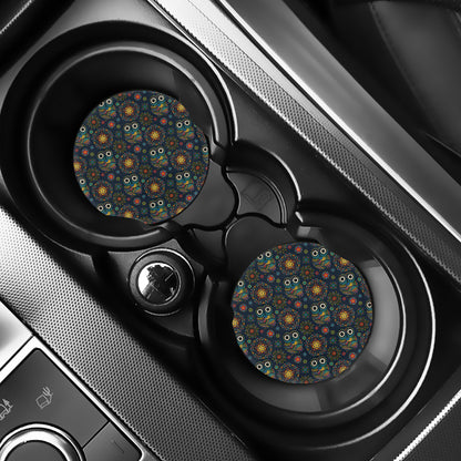 Bohemian Owl Pattern Print Car Coasters