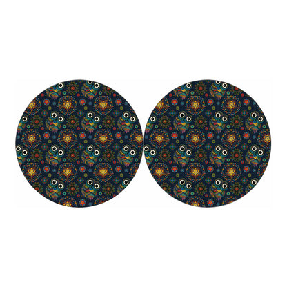 Bohemian Owl Pattern Print Car Coasters