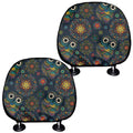 Bohemian Owl Pattern Print Car Headrest Covers