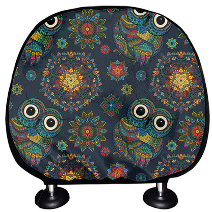 Bohemian Owl Pattern Print Car Headrest Covers