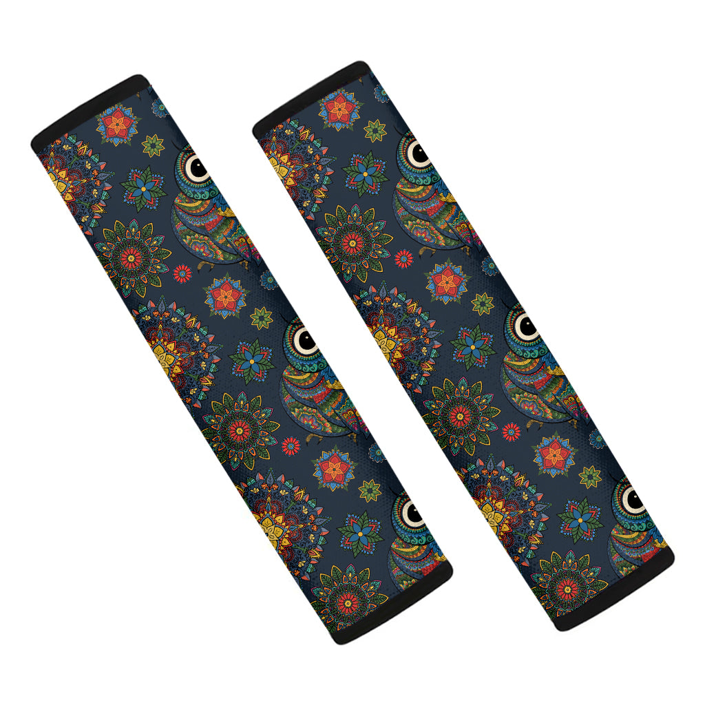 Bohemian Owl Pattern Print Car Seat Belt Covers