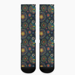 Bohemian Owl Pattern Print Crew Socks