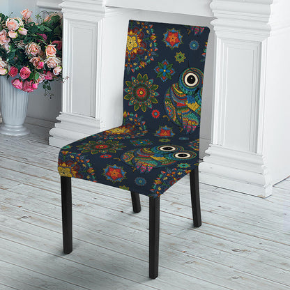 Bohemian Owl Pattern Print Dining Chair Slipcover