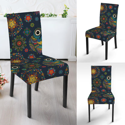 Bohemian Owl Pattern Print Dining Chair Slipcover