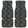 Bohemian Owl Pattern Print Front and Back Car Floor Mats