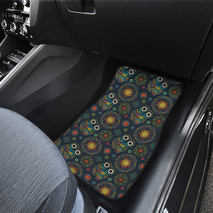 Bohemian Owl Pattern Print Front and Back Car Floor Mats