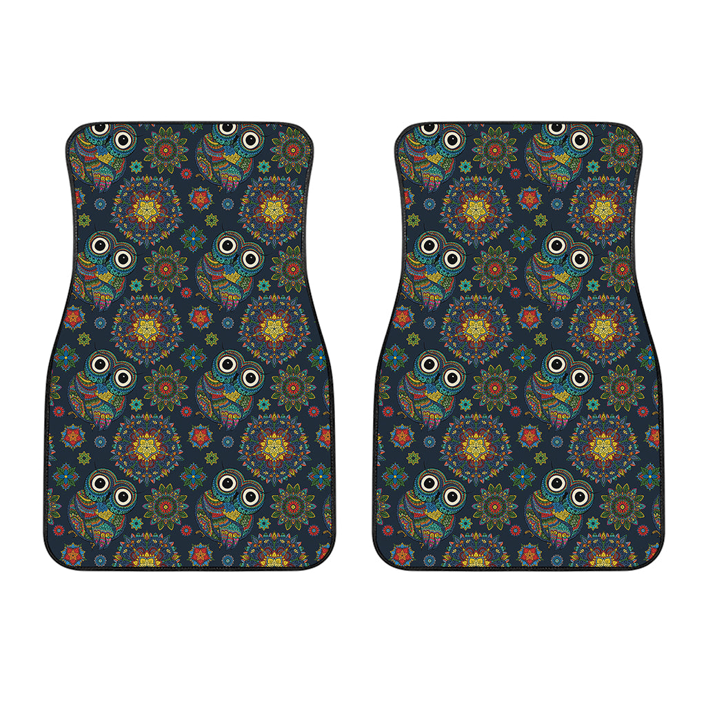 Bohemian Owl Pattern Print Front Car Floor Mats