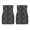 Bohemian Owl Pattern Print Front Car Floor Mats