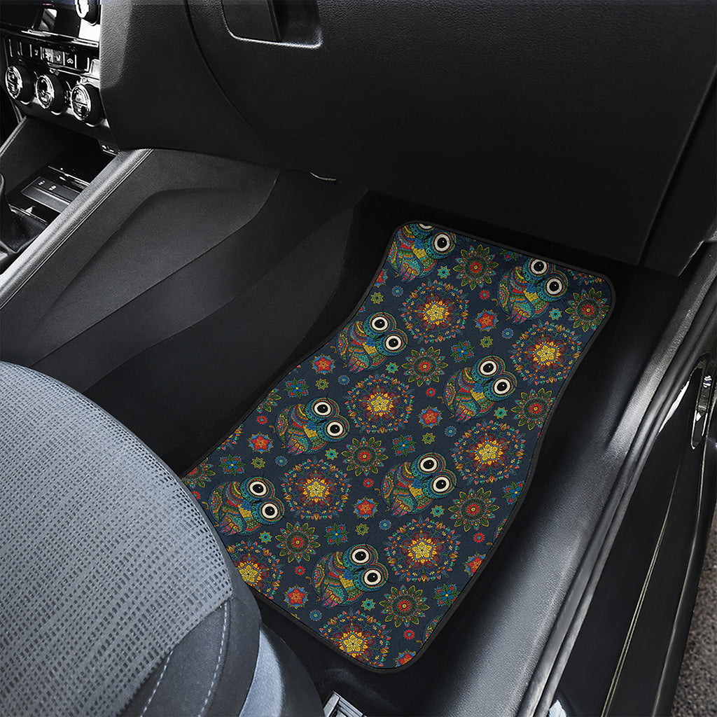 Bohemian Owl Pattern Print Front Car Floor Mats