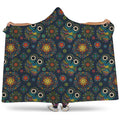 Bohemian Owl Pattern Print Hooded Blanket