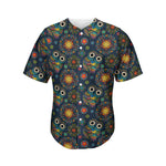 Bohemian Owl Pattern Print Men's Baseball Jersey