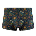 Bohemian Owl Pattern Print Men's Boxer Briefs