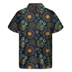 Bohemian Owl Pattern Print Men's Short Sleeve Shirt