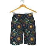 Bohemian Owl Pattern Print Men's Shorts