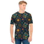 Bohemian Owl Pattern Print Men's T-Shirt