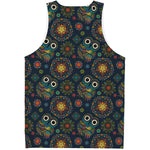 Bohemian Owl Pattern Print Men's Tank Top