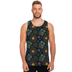 Bohemian Owl Pattern Print Men's Tank Top