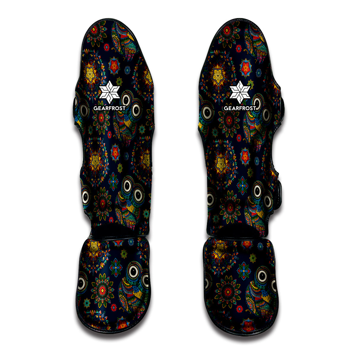 Bohemian Owl Pattern Print Muay Thai Shin Guard