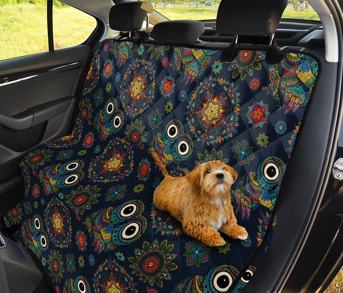 Bohemian Owl Pattern Print Pet Car Back Seat Cover