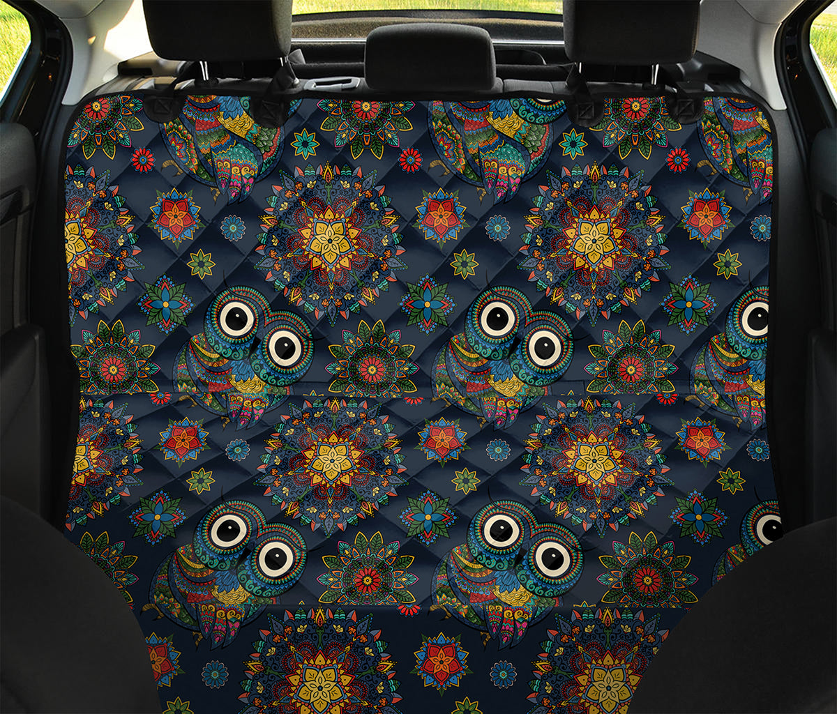 Bohemian Owl Pattern Print Pet Car Back Seat Cover