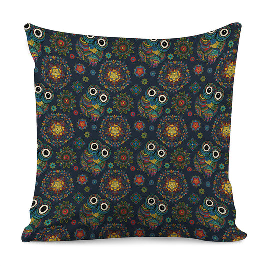 Bohemian Owl Pattern Print Pillow Cover