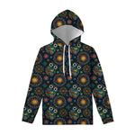 Bohemian Owl Pattern Print Pullover Hoodie