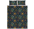 Bohemian Owl Pattern Print Quilt Bed Set