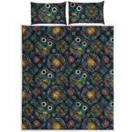 Bohemian Owl Pattern Print Quilt Bed Set