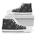 Bohemian Owl Pattern Print White High Top Sneakers