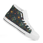 Bohemian Owl Pattern Print White High Top Shoes