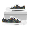 Bohemian Owl Pattern Print White Low Top Sneakers