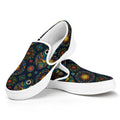 Bohemian Owl Pattern Print White Slip On Sneakers