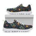 Bohemian Owl Pattern Print White Running Shoes