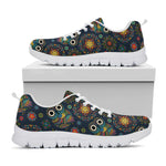 Bohemian Owl Pattern Print White Sneakers