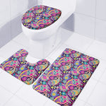 Bohemian Paisley Pattern Print 3 Piece Bath Mat Set